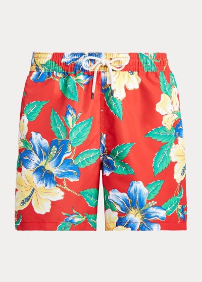 Short de Baño Polo Ralph Lauren Hombre Rojos Multicolor - Traveler Floral - DURYI8625